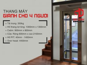 kích thước thang máy 4 người